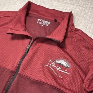 Columbia Golf Men 1/4‎ Zip Pullover Crimson Sweater "Tree Meadows" Large